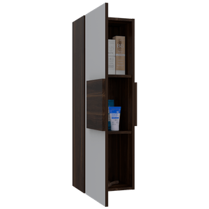 Gabinete de Baño Picasso, Caoba y Blanco, con espacio para guardar objetos de aseo