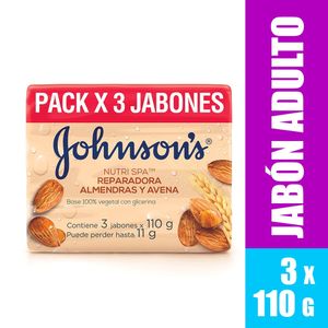 Jabón En Barra Johnson's Almendras Y Avena 3Und X 110g