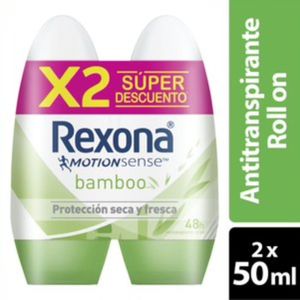 Oferta Desodorante Rexona Roll on Mujer Bamboo 2Und X 53g