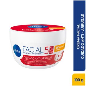 Crema Facial Nivea Cuidado Anti-Arrugas 5 En 1 X 100Ml