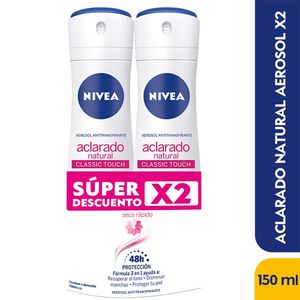 Oferta Desodorante Nivea Aclarado Natural Aerosol X 150ml X 2und