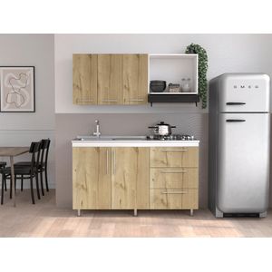 Cocina Integral Rubio, Blanco Duqueza y Cafe Claro, incluye Meson Izquierdo