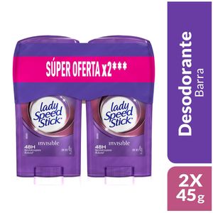 Desodorante Antitranspirante Mujer Lady Speed Stick Invisible Floral Barra 45g X 2Und