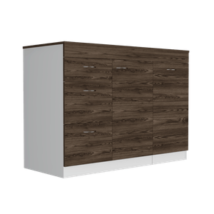 Gabinete Inferior de Cocina Amatista, Blanco y Chocolate, con Amplia Capacidad de Almacenamiento, no Incluye Meson  ZF