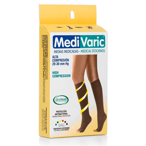 Media Dama Rodilla 20-30 Mmhg Medivaric Opaca Dedos Libres