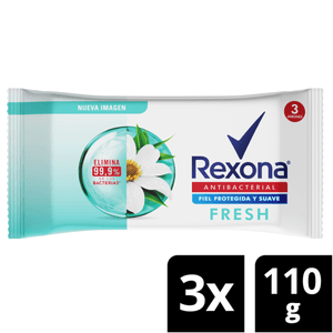 Oferta Jabón Rexona En Barra Antibacterial Bamboo y Aloe 3Und X 110g